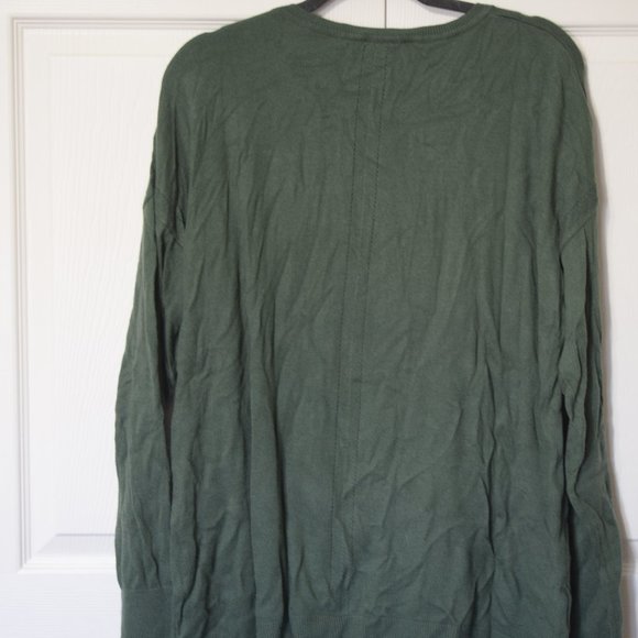 AVA & VIV V-Neck Olive Green Sweater - Picture 2 of 4